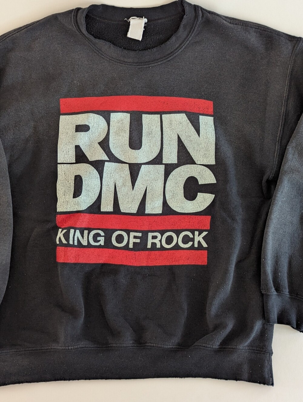 MadeWorn Black RUN DMC 'King of Rock' Graphic Crewneck Sweatshirt